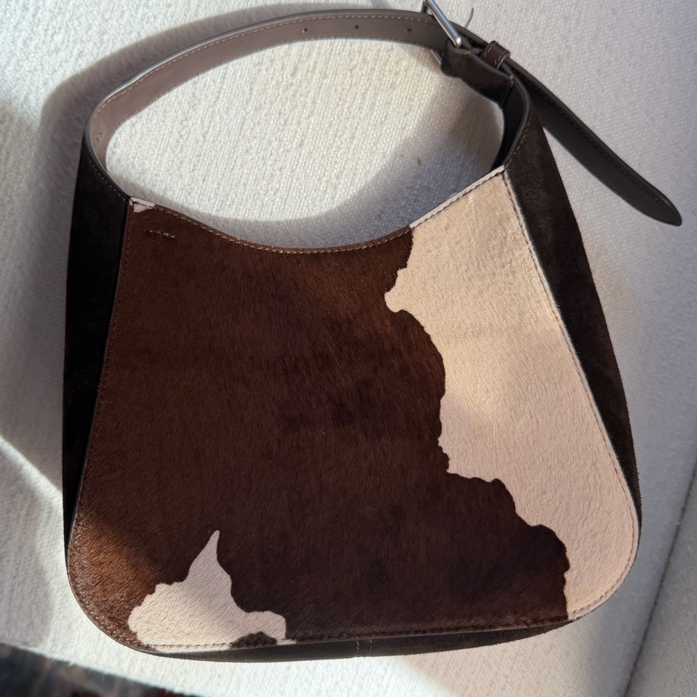 Tory Burch Brown and Cream Cowhide Hobo Bag - Picture 4 of 7